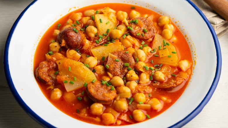 chorizo and garbanzo bean stew