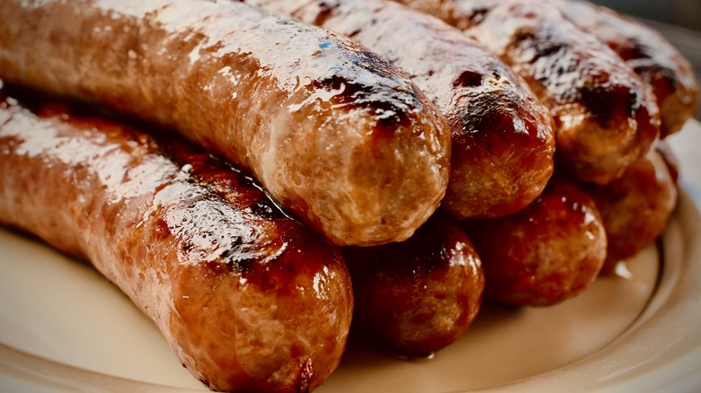 Close-up of hot Italian sausage links