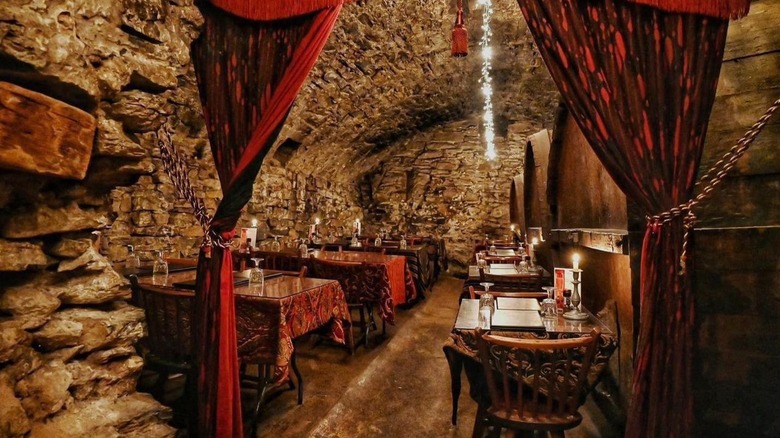 Catacombs dining interior at Bubes Brewery