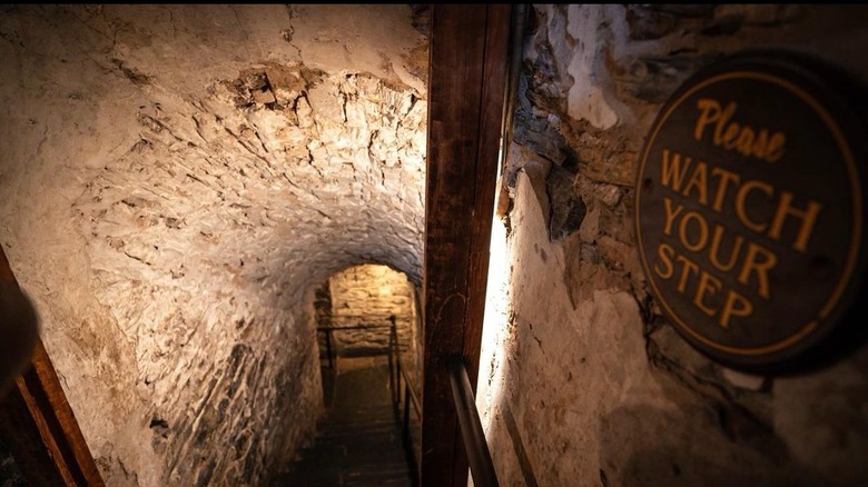 Steps to catacombs inside Bubes Brewery