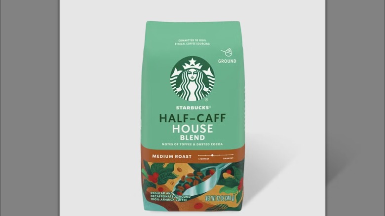 Bag of the Half-Caff House Blend from Starbucks