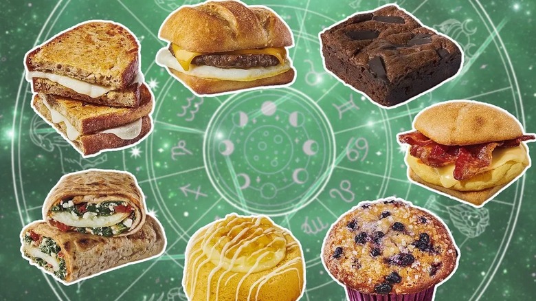 Starbucks food items and zodiac calendar 