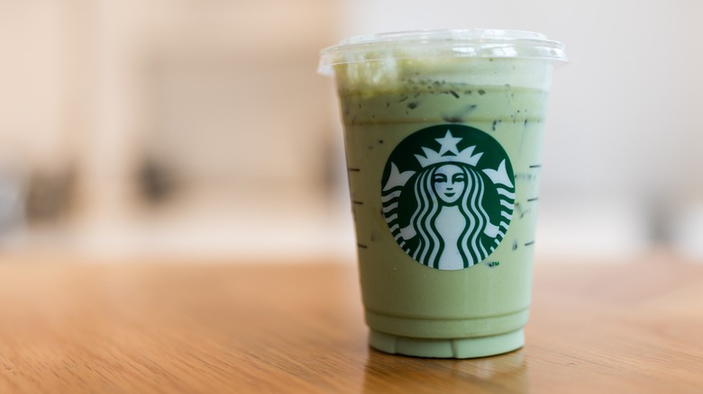 A Starbucks Iced Green Tea Latte