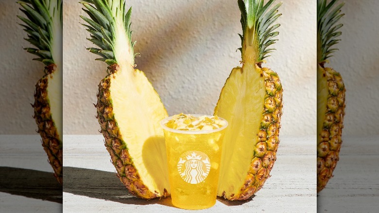 starbucks pineapple refresher with pineapple