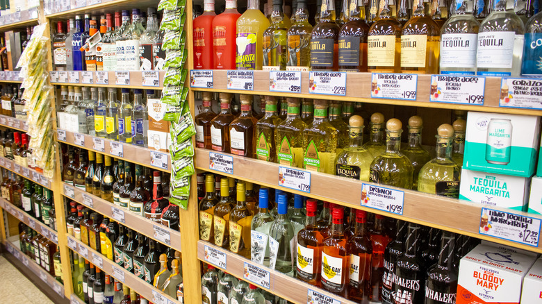 Liquor aisle at Trader Joe's