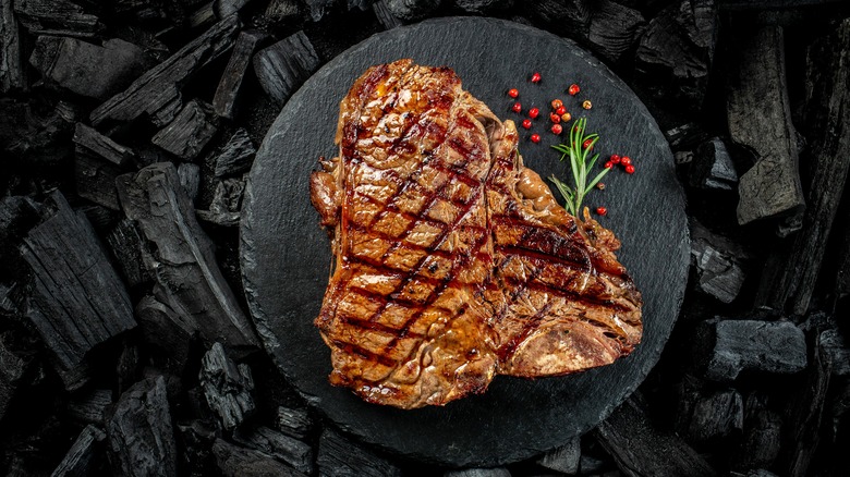 porterhouse steak on plate