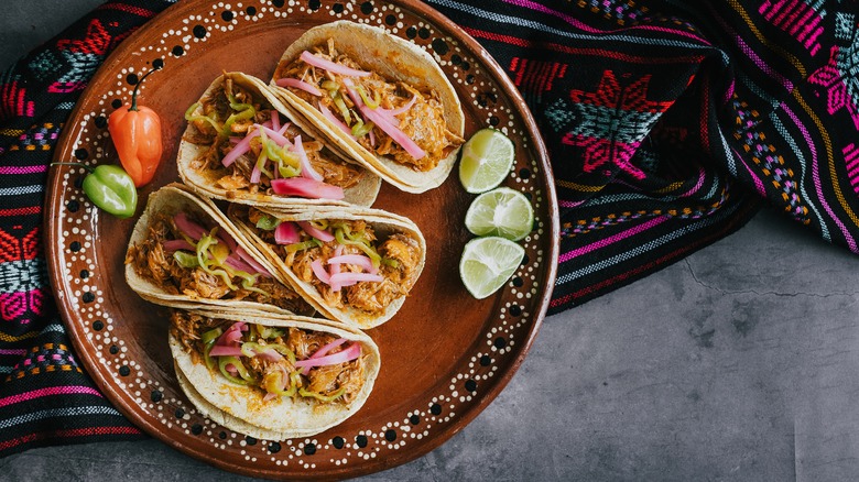 Tacos made with corn tortillas