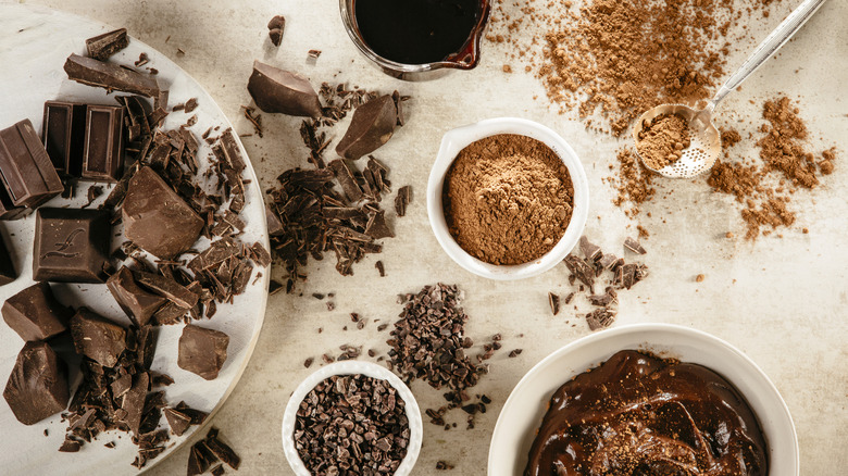 Assortment of baking chocolates