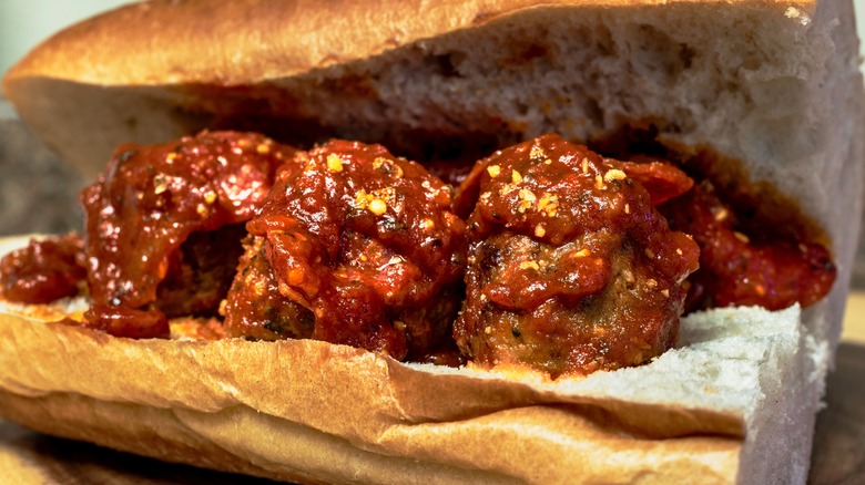 meatball sub with pepperoni