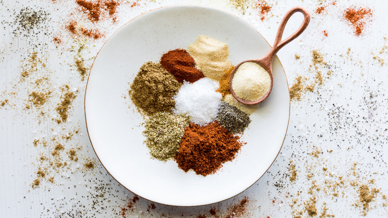 plate of taco seasoning spices