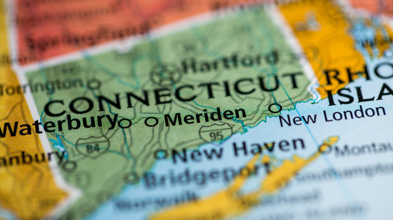 Map of central Connecticut