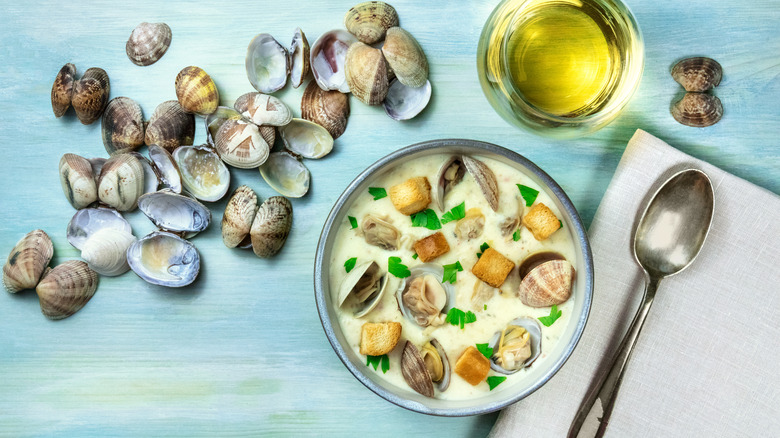 soup with shells