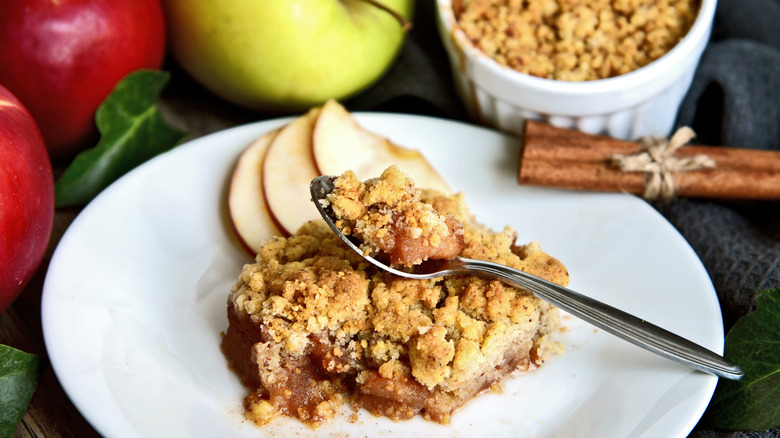 Streusel (or crumb) cake on a plate