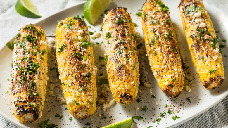 elotes street corn on a platter