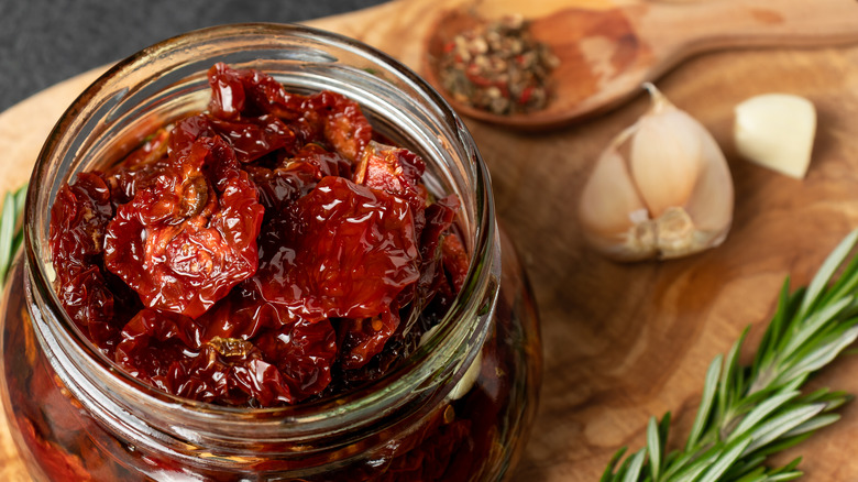 Sundried tomatoes in jar