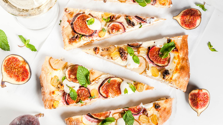 pizza topped with figs