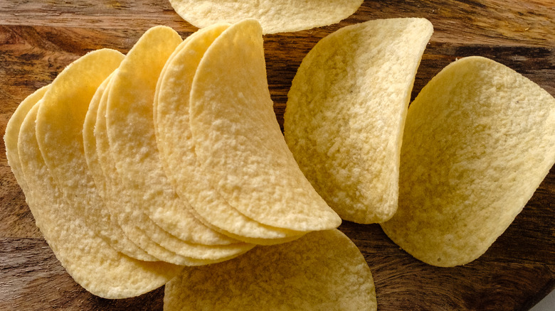 close up of pringles chips