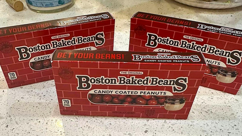 Boxes of Boston Baked Beans candy