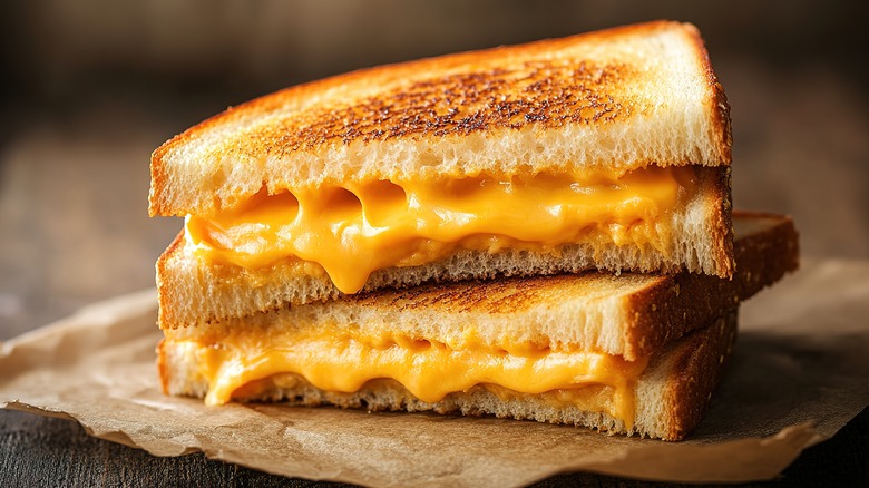 Two grilled cheese sandwiches