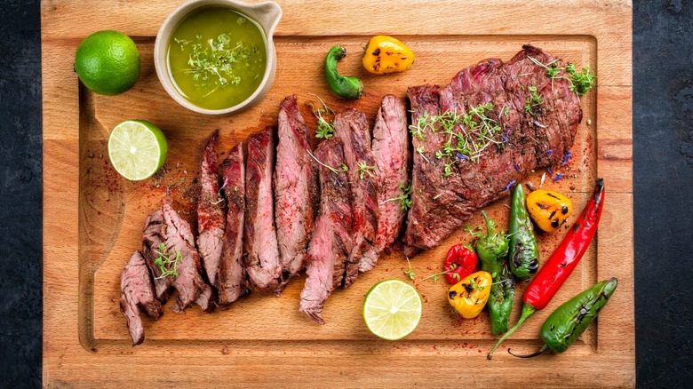 steak fajitas ready for seasoning