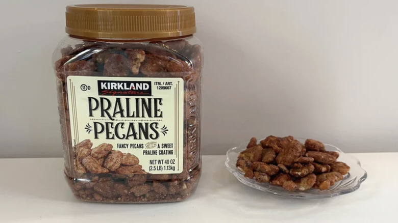 Costco praline pecans in jar