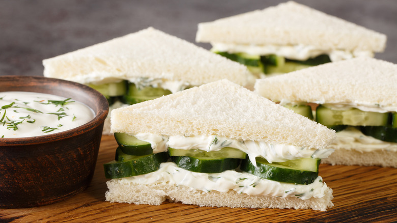 Cucumber cream cheese sandwiches