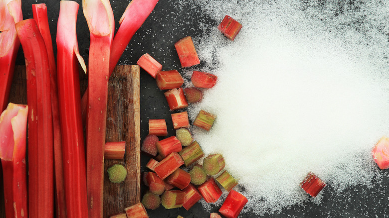 rhubarb and sugar