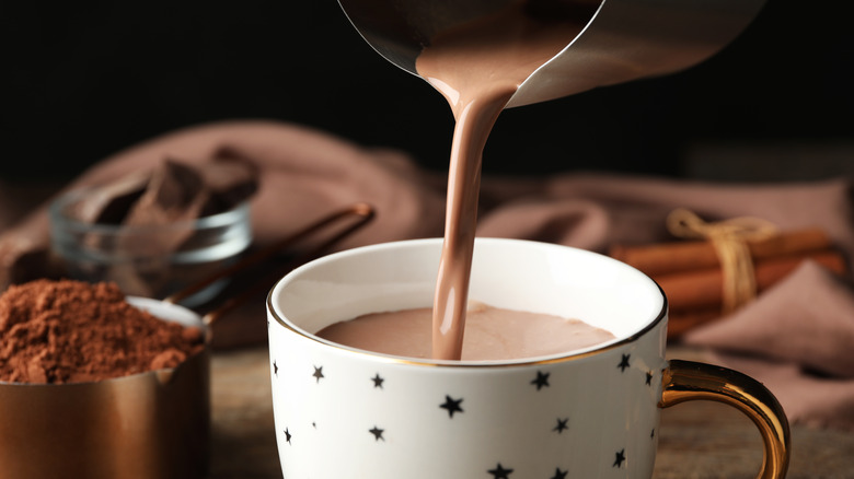 pouring some hot chocolate