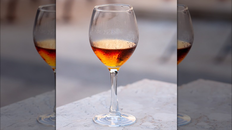 A glass of Marsala wine