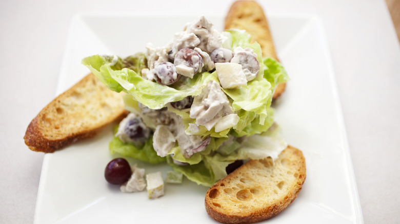 Waldorf salad with yogurt dressing