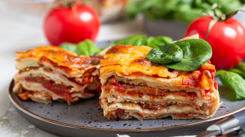 Lasagna on a plate