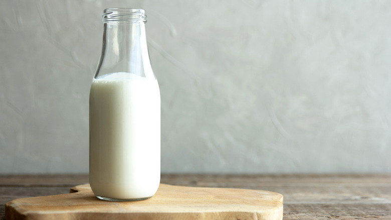 butter milk in glass jar