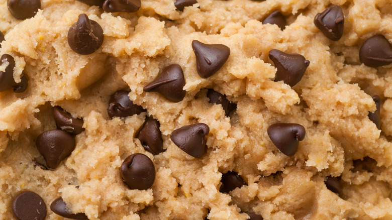 close up of cookie dough