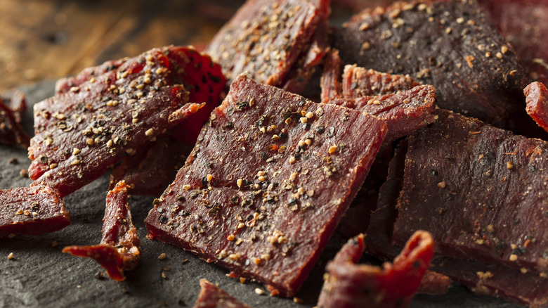 strips of peppered beef jerky