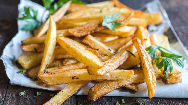 Close up of homemade fries