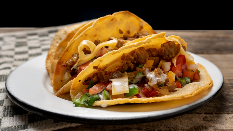 plate of homemade puffy tacos