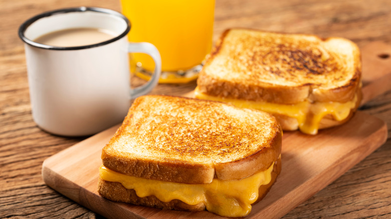 Two grilled cheese sandwiches