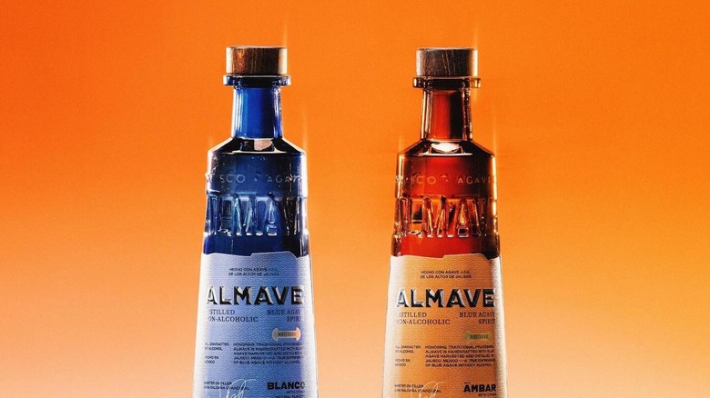 bottles of Almave on orange background