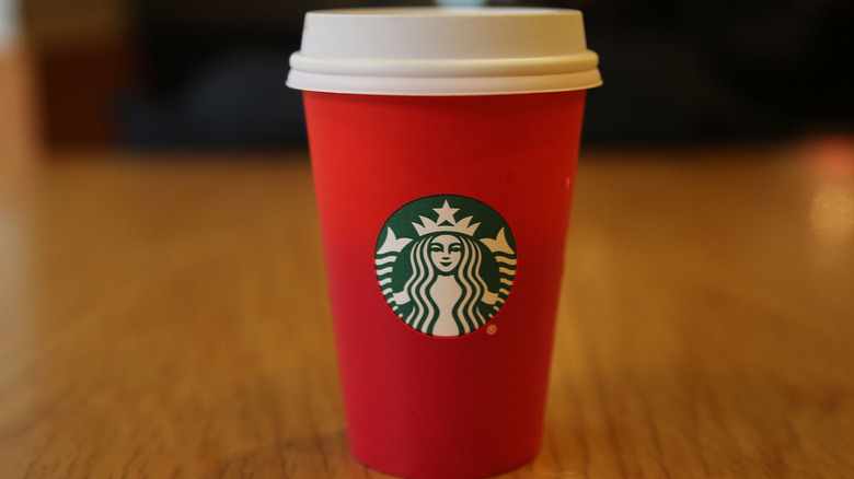 starbucks plain red holiday cup 