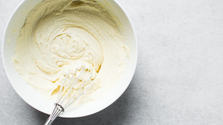 whisk in mixing bowl