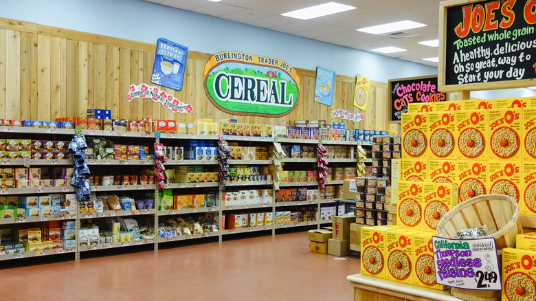 Trader Joe's cereals on display in store