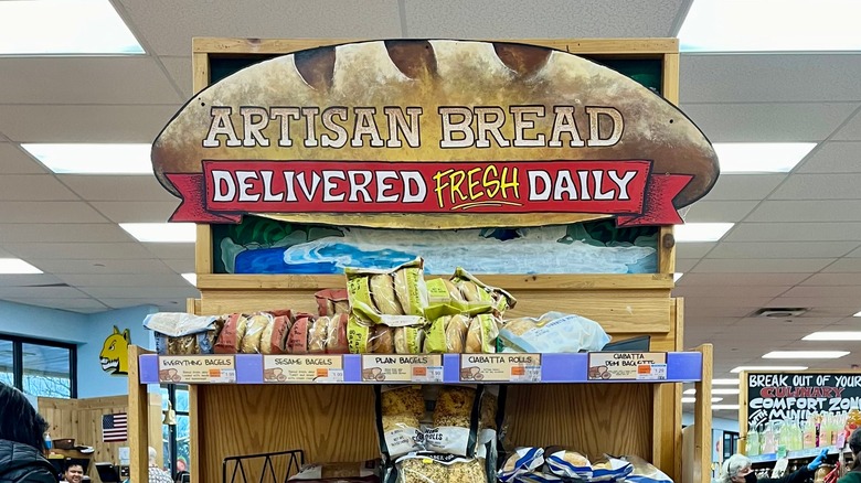 Trader Joe's sign in bread section