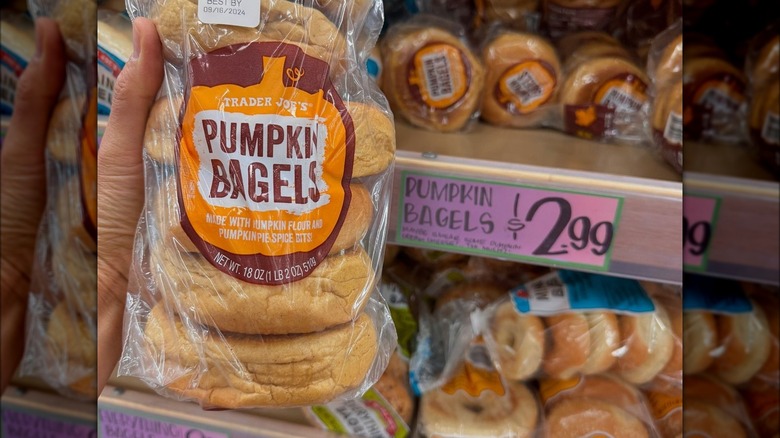 Trader Joe's Pumpkin Bagels at the store