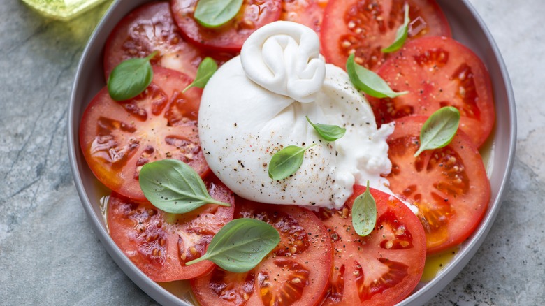 caprese salad with burrata