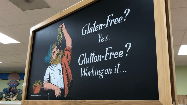 Trader Joe's gluten free sign in store