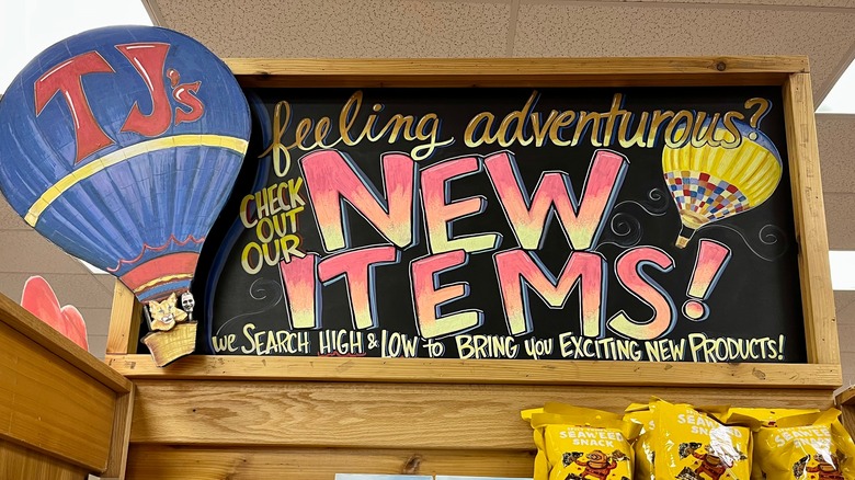 Trader Joe's New Items signage