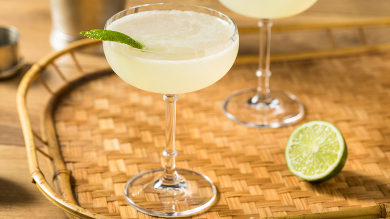 Classic daquiri garnished with lime