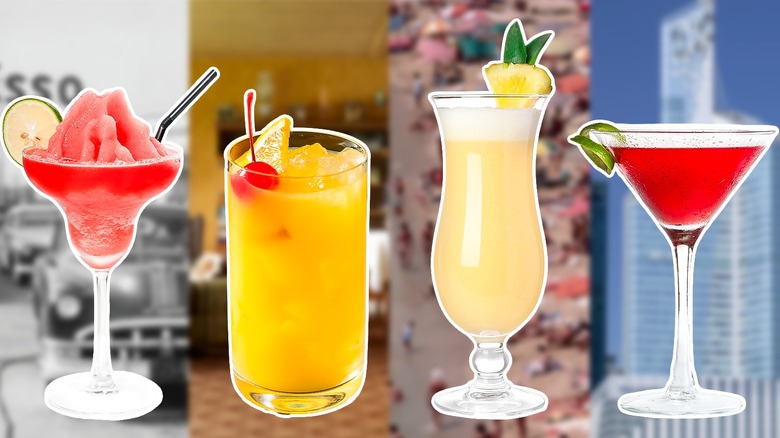 4 different cocktails in a row