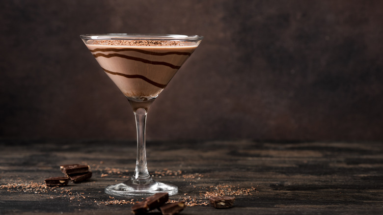 chocolate cocktail in glass