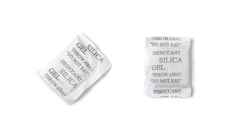 two silica gel packets